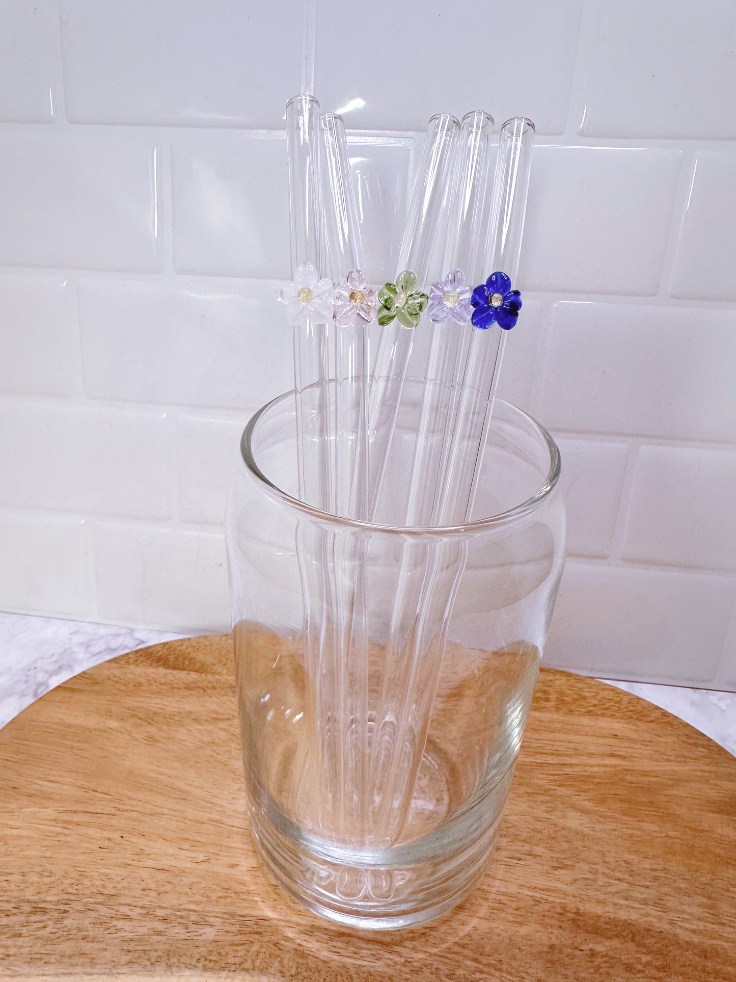 Daisy Glass Straws
