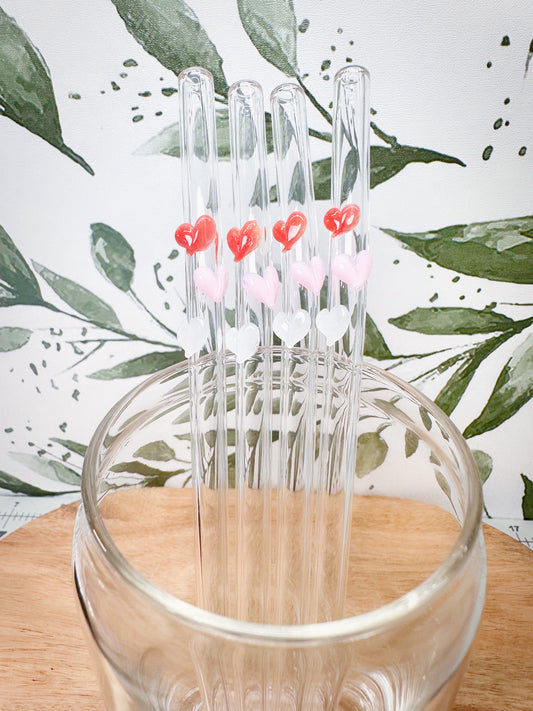 Heart Glass Straws