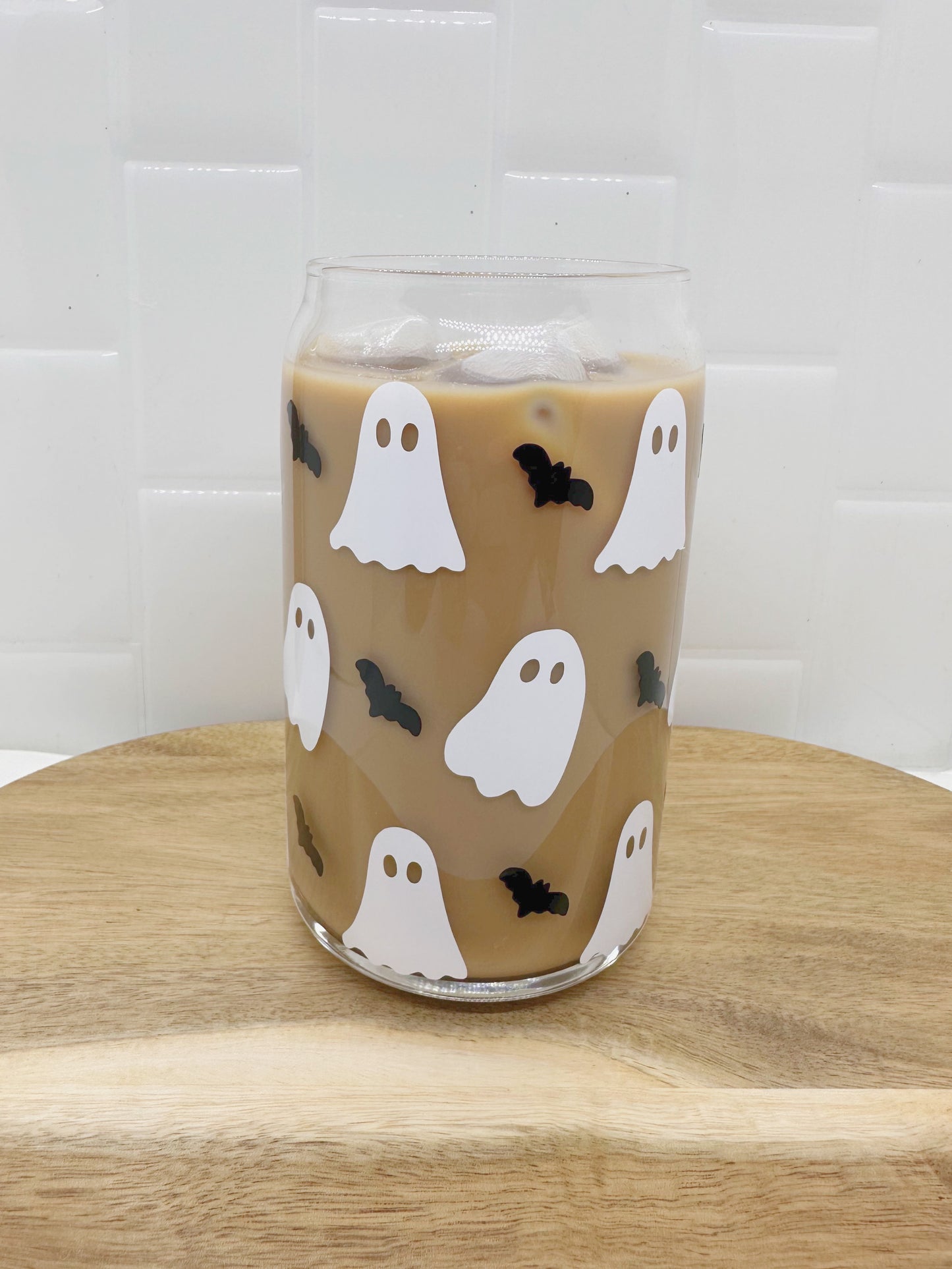 Bats N Ghost 16oz Glass Can Cup