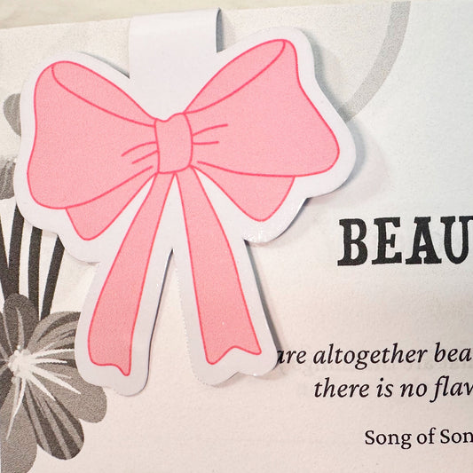 Pink Bow Magnetic Bookmark