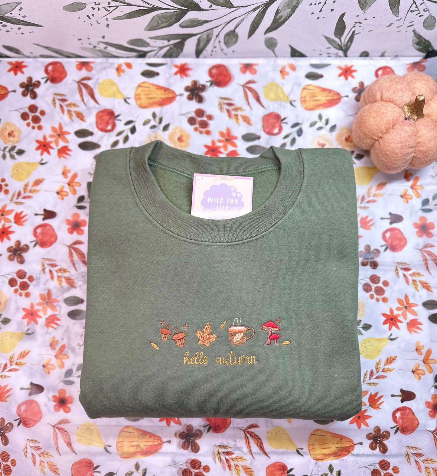 Hello Autumn | Adult Unisex Embroidered Sweatshirt