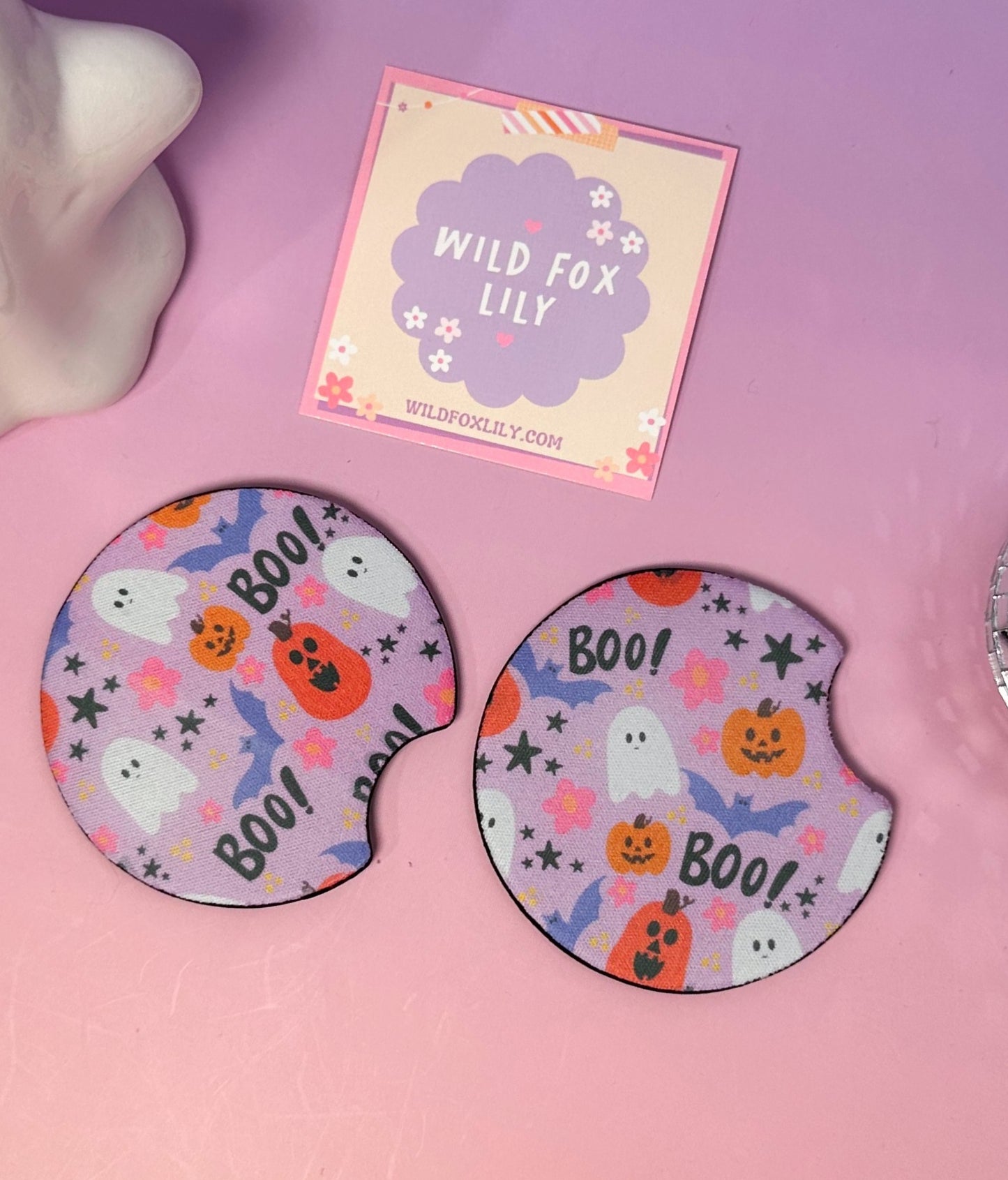 Hello Halloween Car Coasters