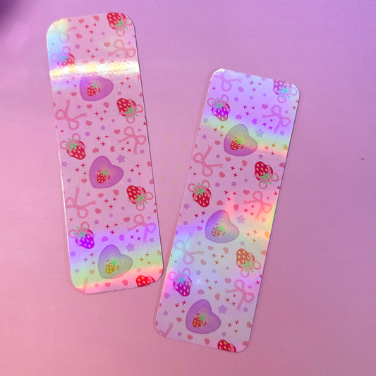 Strawberries & Bows Holographic Bookmarks