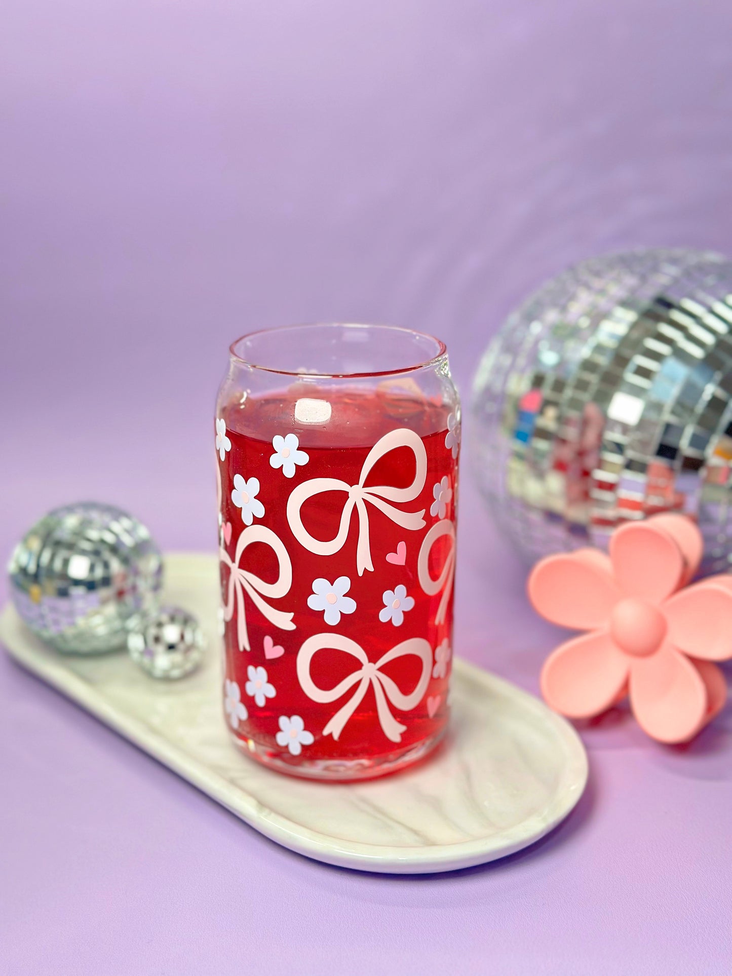 Daisies & Pink Bows 16oz