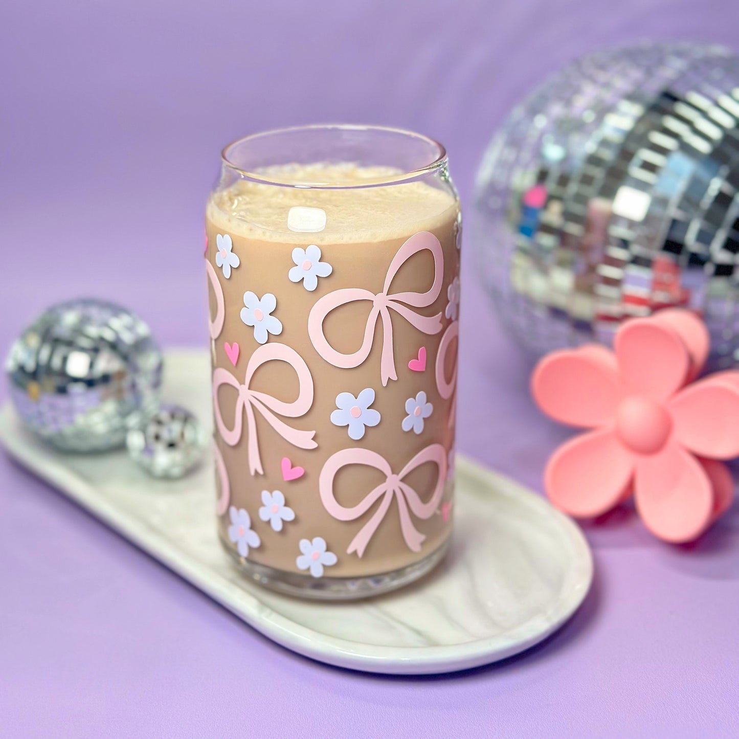 Daisies & Pink Bows 16oz