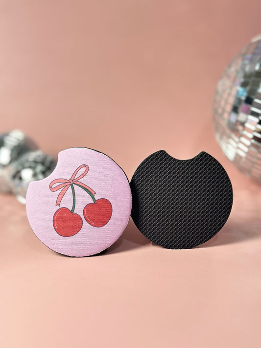 Cherry Car Coasters