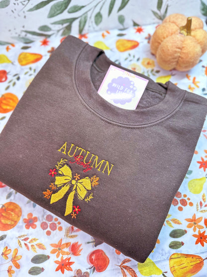 Autumn Girly | Adult Unisex Embroidered Crewneck