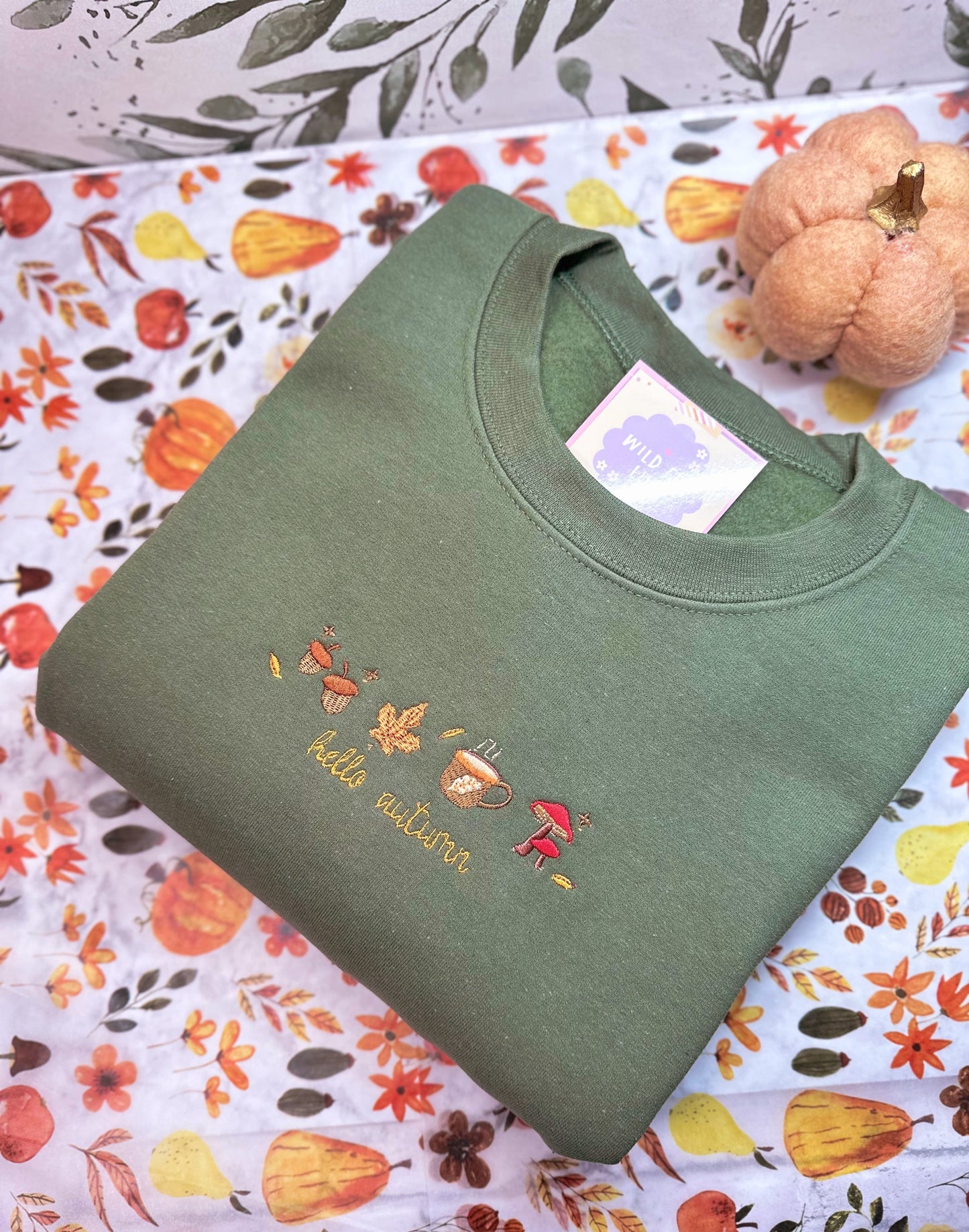 Hello Autumn | Adult Unisex Embroidered Sweatshirt