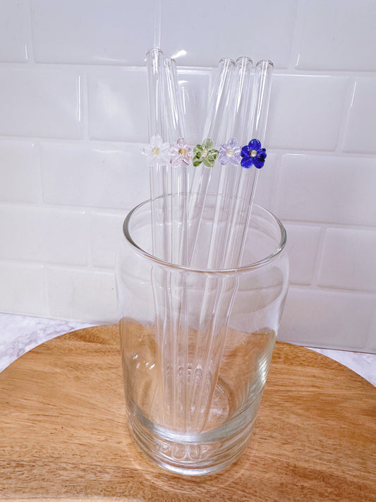 Daisy Glass Straws